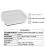 Assadeira De Vidro Marinex Quadrada 1,1 L Com Tampa Branco - 3