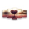 Quadro Decorativo Árvore De Coração 5Pc 129X61 Sala Quarto - 1