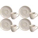 Ver imagem 1 de Jogo 4 Xícaras de Café Bio Latte 120ml com Pires Cerâmica Stoneware Porto Brasil Mesa Posta