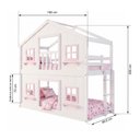 Ver imagem 3 de Beliche Montessoriano Casinha Dos Sonhos com Fechamento Inferior em Madeira Maciça Branco/Rosa