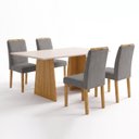 Ver imagem 2 de Conjunto Sala de Jantar 4 Lugares Retangular Tampo MDF 120x80cm Mesa e Cadeiras Lyra