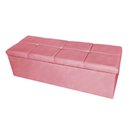 Ver imagem 4 de Kit Cabeceira + Calçadeira Baú Copenhague King Size 195cm Suede - Renascer Decor:Rosa