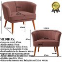 Ver imagem 5 de Kit 2 Poltronas para Recepção Sala de Espera Estrutura Reforçada Tecido Veludo Premium