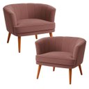 Ver imagem 1 de Kit 2 Poltronas para Recepção Sala de Espera Estrutura Reforçada Tecido Veludo Premium