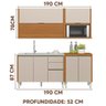Conjunto Compacto Cozinha 4 Módulos Nature Off White Darca Shop Jm - 4