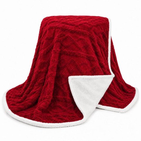 Cobertor Manta Santiago Casal 190x210cm Microfibra Dupla Face Vermelho Clara Luz Decora