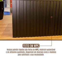 Kit 10 Painel Ripado Wpc Interno Wide Cor: Preto 2,90m X 16cm (0,46m²) Woopo - 7
