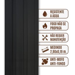 Kit 10 Painel Ripado Wpc Interno Wide Cor: Preto 2,90m X 16cm (0,46m²) Woopo - 6