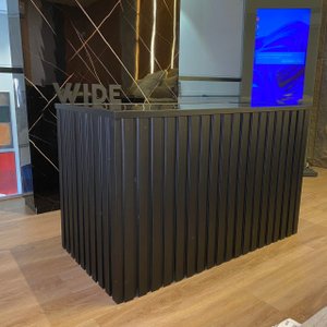 Kit 10 Painel Ripado Wpc Interno Wide Cor: Preto 2,90m X 16cm (0,46m²) Woopo