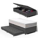 Ver imagem 3 de Cama Box Baú com Colchão de Espuma D33 Double Face Territory Hellen + Auxiliar Solteiro 88cm