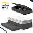 Ver imagem 5 de Cama Box Baú com Colchão de Espuma D33 Double Face Territory Hellen + Auxiliar Solteiro 88cm