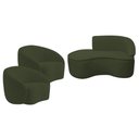 Ver imagem 2 de Kit Divã Recamier Orgânico Marrocos 150cm Lado Esquerdo e 2 Poltronas Amore Linho Verde