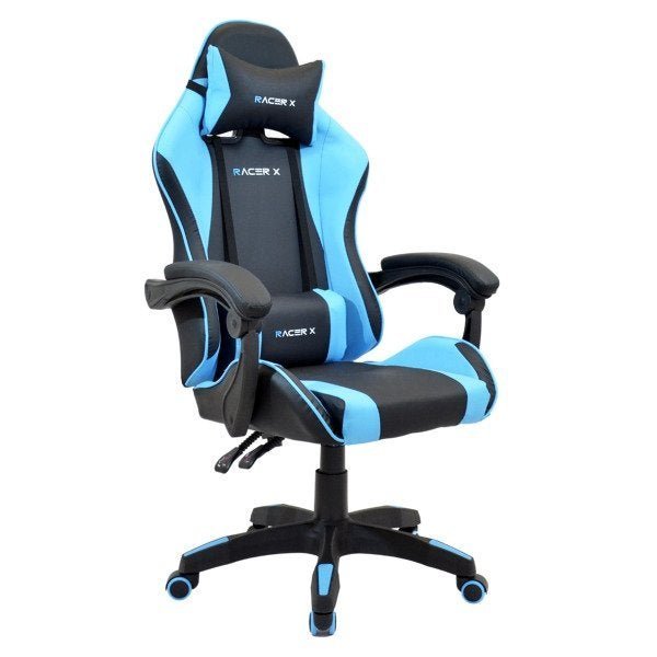 Cadeira Gamer Reclinável Giratória Modelo Comfort Racer X Comfort Azul Claro - 2