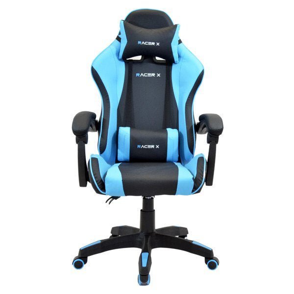 Cadeira Gamer Reclinável Giratória Modelo Comfort Racer X Comfort Azul Claro