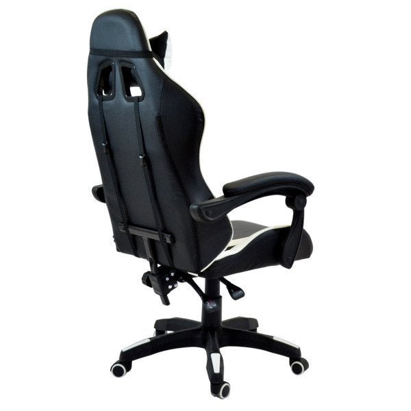 Cadeira Gamer de Escritório Reclinável Giratória Modelo Comfort Racer X  Branca - 4