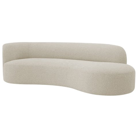 Divã Recamier Orgânico Tokyo 160cm Lado Direito Bouclé Bege - Amarena Móveis