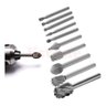 Kit 10 Fresas Entalhe Escariador Madeira Metal Ferro Desbate Jogo Acessórios Micro Retifica - 1