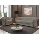 Ver imagem 2 de Sofá 2 Lugares 188cm Pugle Linho Camurça Cinza - Sallar Home