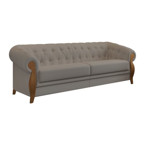 Sofá 2 Lugares 188cm Pugle Linho Camurça Cinza - Sallar Home
