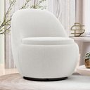 Ver imagem 2 de Poltrona Orgânica Living Memphis Base Giratória Bouclê Off White - Abmaza