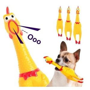 Galinha Frango Mordedor Pet Grande Com Apito