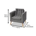 Ver imagem 3 de Poltrona e Decorativa Phoenix Cinza Trovão Rec Estofados