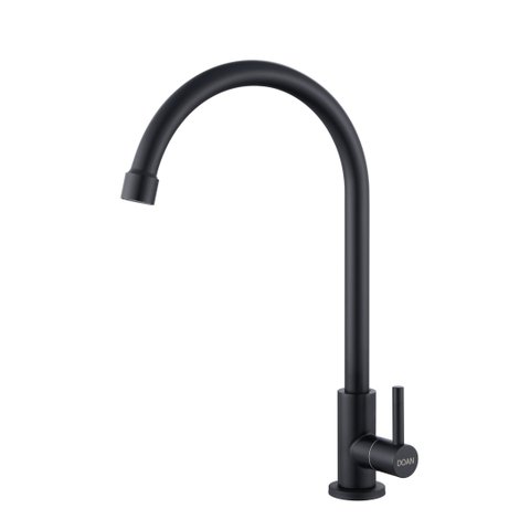 Torneira Cozinha Inox Giratória Mesa Longa Preto Nox02b Doan