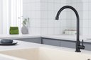 Ver imagem 2 de Torneira Cozinha Inox Giratória Mesa Longa Preto Nox02b Doan