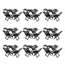 Ver imagem 1 de Kit 9 Conjuntos de Mesa Dobravel com 4 Cadeiras de Madeira 120x70 para Restaurante e Bar - Preto