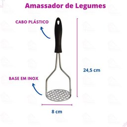 Kit Chef Espátula Inox e Amassador Espremedor de Batatas Rita Lobo - 2