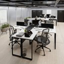 Ver imagem 7 de Escrivaninha Ilha em L Estação de Trabalho Mesa Industrial 240x78cm Office Branco