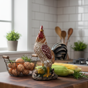 Ver imagem 2 de Escultura de Galo em Resina Decorativa - Peça Artesanal Colorida