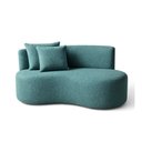 Ver imagem 2 de Sofá Decorativo Curvo Orgânico Nature Gaia Boucle Azul Turquesa - Montanaris Decor