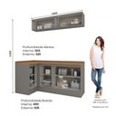 Ver imagem 4 de Lavanderia Modulada 05 Peças 100% MDF com Balcão Canto Reto Cinza/Nature Americana