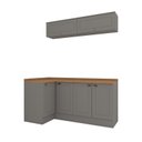 Ver imagem 2 de Lavanderia Modulada 05 Peças 100% MDF com Balcão Canto Reto e Tampo Cinza/Nature Americana 