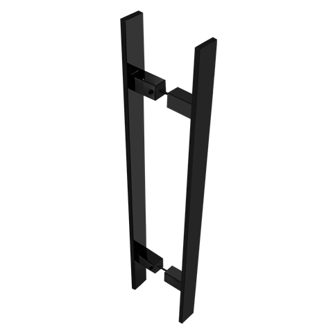 Puxador para Portas Preto Fosco em Aço Inox Perseu Grego Metal 50cm