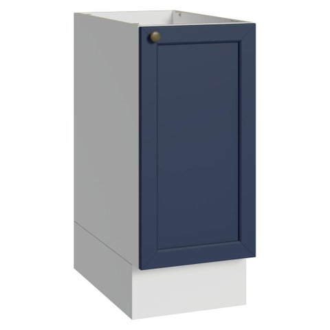 Balcão de Cozinha 35 cm 1 Porta (sem Tampo) Branco/Azul Vik Madesa