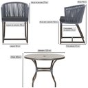 Ver imagem 2 de Mesa com 6 Cadeiras de Jantar Roma 120cm e Noronha em Alumínio Marrom Corda Náutica Estofado 11 Tram