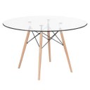 Ver imagem 1 de Mesa Eames Eiffel Redondo Tampo de Vidro 110cm