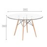 Mesa Eames Eiffel Redondo Tampo de Vidro 110cm - 3