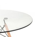 Ver imagem 3 de Mesa de Sala e Jantar Eames Eiffel Redondo Tampo 110 cm de Vidro Temperado Base de Madeira