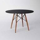 Ver imagem 3 de Conjunto de Mesa 4 Cadeiras Brancas Eames Eiffel 90cm Base Madeira Tampo Preto