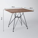 Ver imagem 2 de Mesa Eiffel Quadrada 90cm Tampo de Madeira Amendôa com Base de Ferro Preto