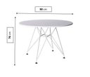 Ver imagem 2 de Mesa Eames Ferro Branco Tampo Redondo Madeira Branco 90cm