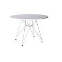 Ver imagem 1 de Mesa Eames Ferro Branco Tampo Redondo Madeira Branco 90cm