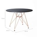 Ver imagem 2 de Mesa Eiffel Redonda 90cm Tampo de Madeira Preto com Base de Ferro Cobre