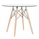 Ver imagem 2 de Mesa de Sala e Jantar Eames Eiffel Redonda Tampo de Vidro 90cm com Base de Madeira