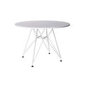 Ver imagem 1 de Mesa Eames Ferro Branco Tampo Redondo Madeira Branco 110cm