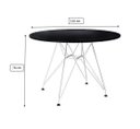 Ver imagem 2 de Mesa Eames Ferro Branco Tampo Redondo Madeira Preto 110cm