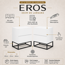 Ver imagem 3 de Kit 2 Mesas de Cabeceira Eros Off White 45cm 2 Gavetas Corrediça Telescopica e Pés de Ferro